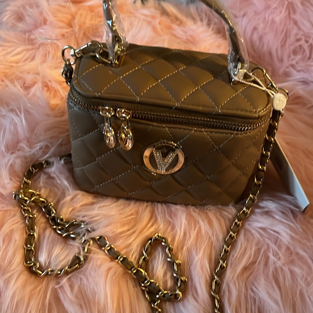 Valentio Orlandi Mini Square Train-case handbag Brown Color🌺 - Picture 2 of 14
